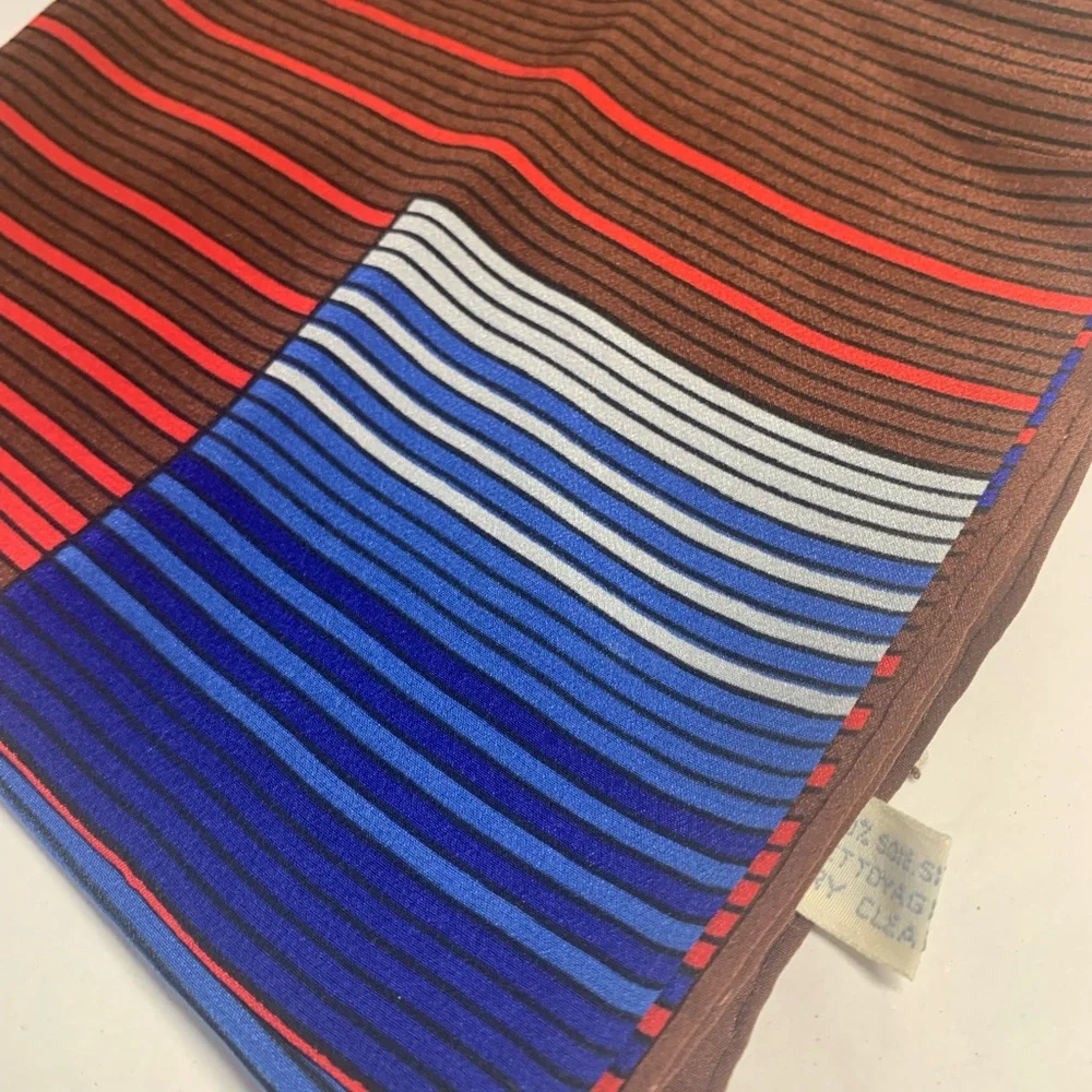 Dior Blue and Brown Striped Scarf